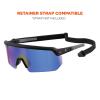 imageErgodyne Skullerz AEGIR Safety Sunglasses Mirrored Lens ANSI z871Black Frame  Blue Mirror Lens