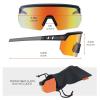 imageErgodyne Skullerz AEGIR Safety Sunglasses Mirrored Lens ANSI z871Black Frame  Blue Mirror Lens