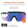 imageErgodyne Skullerz AEGIR Safety Sunglasses Mirrored Lens ANSI z871Black Frame  Blue Mirror Lens