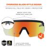 imageErgodyne Skullerz AEGIR Safety Sunglasses Mirrored Lens ANSI z871Black Frame  Orange Mirror Lens