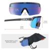 imageErgodyne Skullerz AEGIR Safety Sunglasses Mirrored Lens ANSI z871Clear Smoke Frame  Blue Mirror Lens