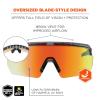 imageErgodyne Skullerz AEGIR Safety Sunglasses Mirrored Lens ANSI z871Clear Smoke Frame  Orange Mirror Lens
