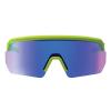 imageErgodyne Skullerz AEGIR Safety Sunglasses Mirrored Lens ANSI z871Lime Frame  Blue Mirror Lens