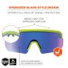 imageErgodyne Skullerz AEGIR Safety Sunglasses Mirrored Lens ANSI z871Lime Frame  Blue Mirror Lens