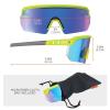 imageErgodyne Skullerz AEGIR Safety Sunglasses Mirrored Lens ANSI z871Lime Frame  Blue Mirror Lens