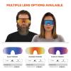 imageErgodyne Skullerz AEGIR Safety Sunglasses Mirrored Lens ANSI z871Lime Frame  Blue Mirror Lens