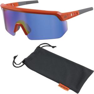 imageErgodyne Skullerz AEGIR Polarized Safety Sunglasses with Fog Off Anti Fog Safety Glasses Anti Scratch Mirror LensBlue Mirror Lens