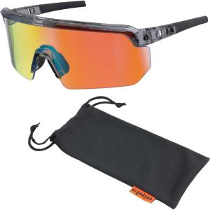 imageErgodyne Skullerz AEGIR Polarized Safety Sunglasses with Fog Off Anti Fog Safety Glasses Anti Scratch Mirror LensOrange Mirror Lens