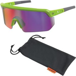 imageErgodyne Skullerz AEGIR Polarized Safety Sunglasses with Fog Off Anti Fog Safety Glasses Anti Scratch Mirror LensPurple Mirror Lens