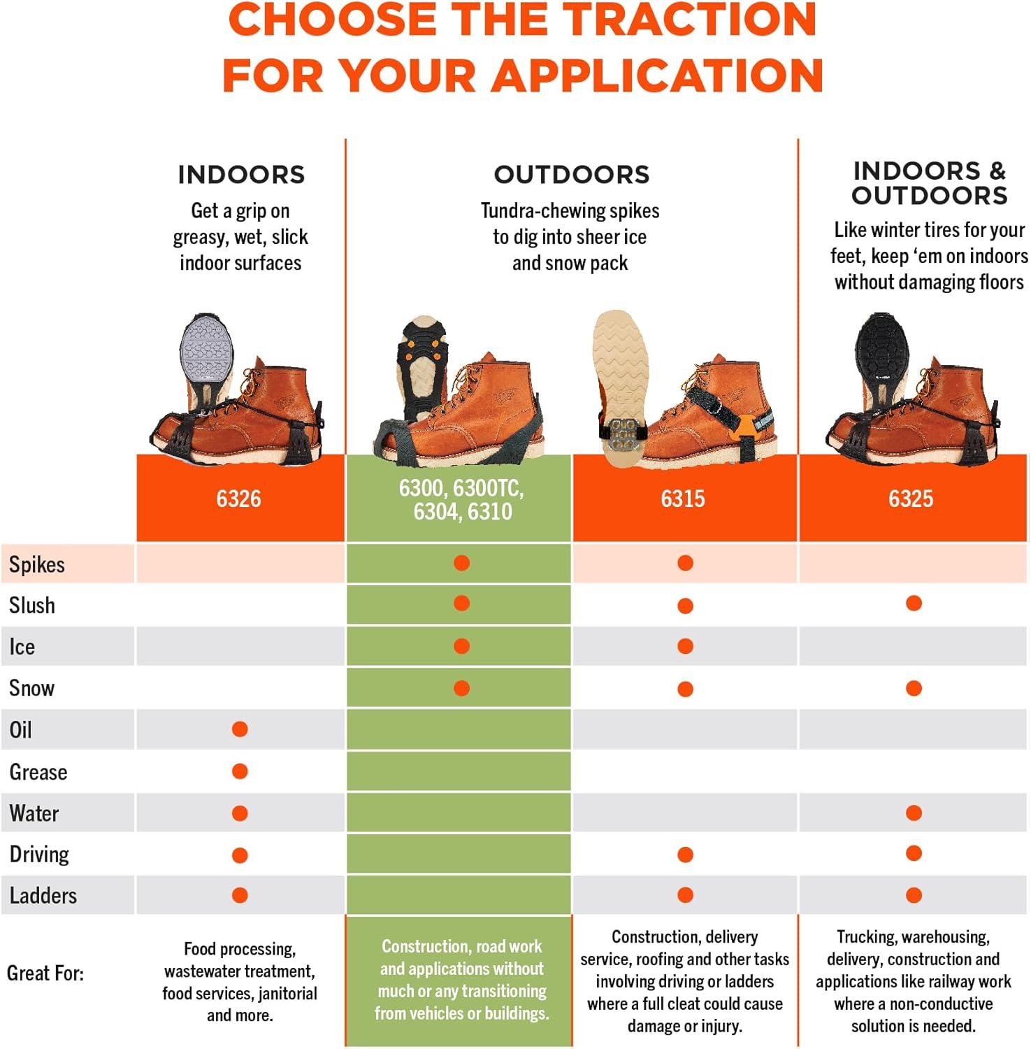 imageSlipOn Ice Traction Cleats with 8 Tungsten Carbide Studs for Superior Grip Ergodyne TREX 6300TC1 Count Pack of 2
