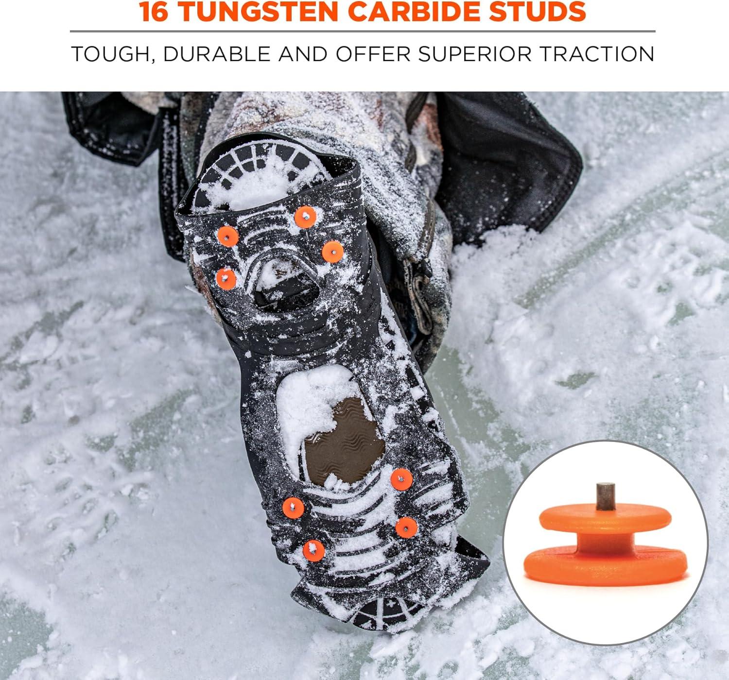 imageSlipOn Ice Traction Cleats with 8 Tungsten Carbide Studs for Superior Grip Ergodyne TREX 6300TCMedium