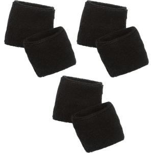 imageErgodyne unisex adult Wrist Terry Cloth Sweatband Black Pair US3Pack