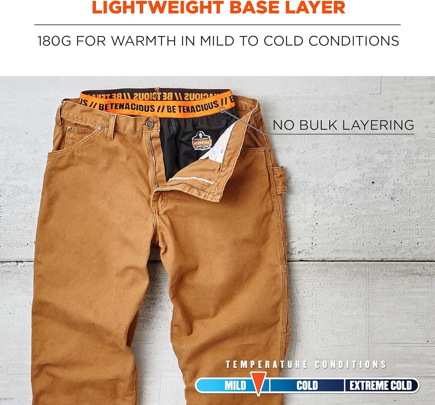 imageErgodyne Mens Standard Lightweight Base Layer Pants Black 3XLarge3XLarge