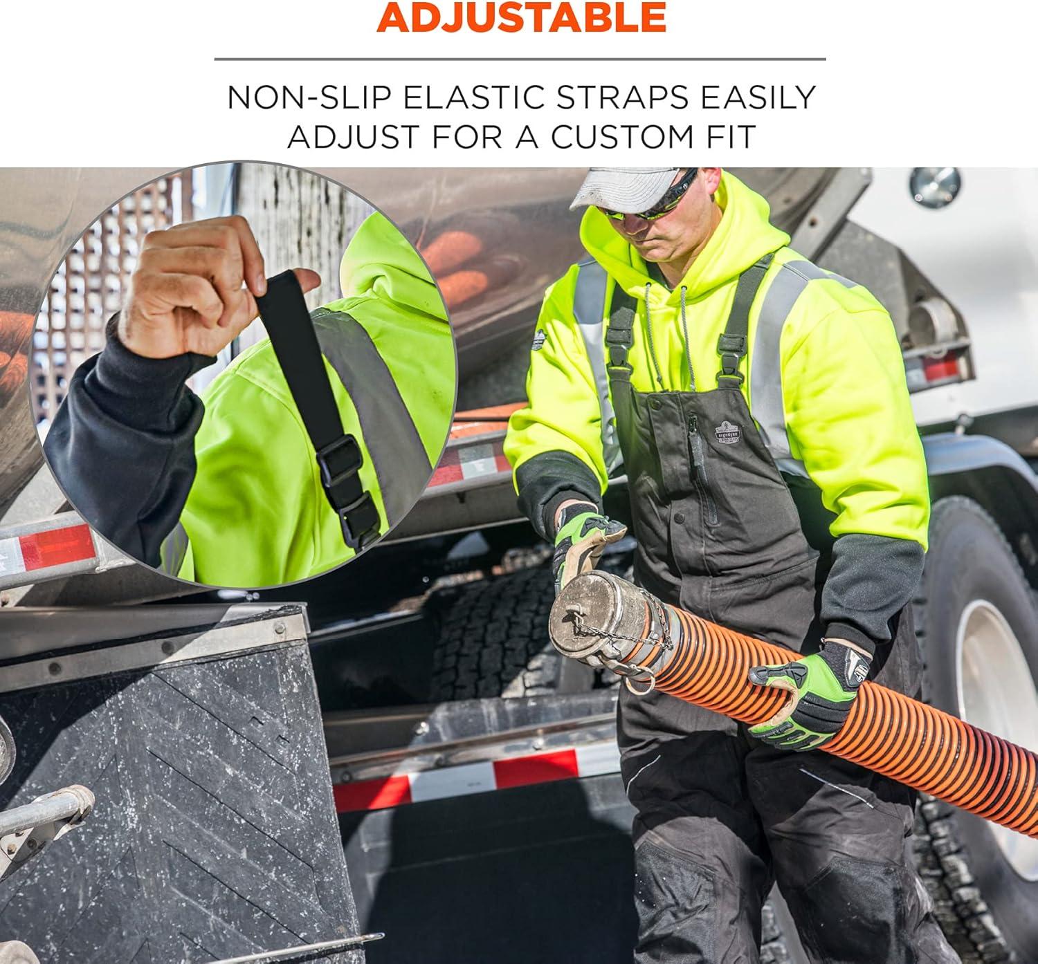 imageErgodyne NFerno 6472 Winter Insulated Bib Overalls Workwear Outerwear Thermal Insulation Leg ZippersBlackSmall3XLarge