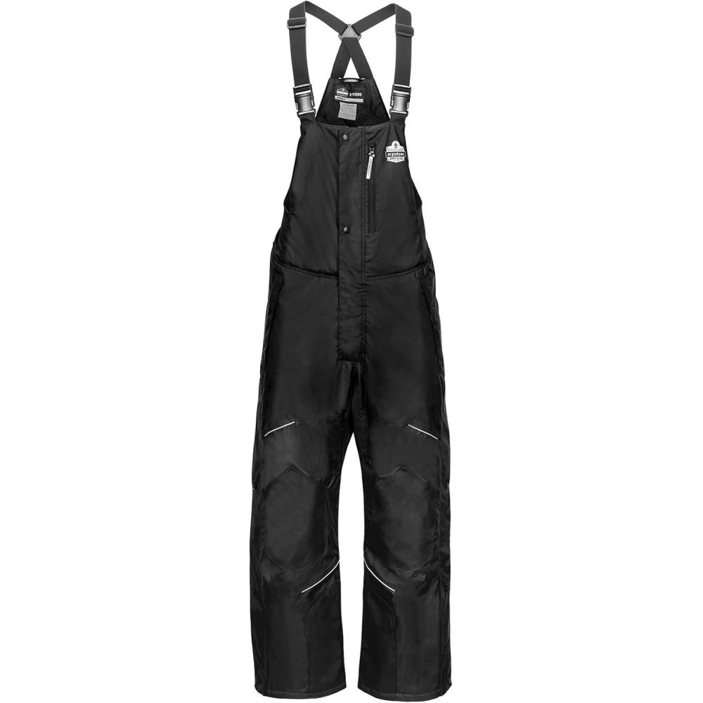 imageErgodyne NFerno 6472 Winter Insulated Bib Overalls Workwear Outerwear Thermal Insulation Leg ZippersBlackSmallMedium
