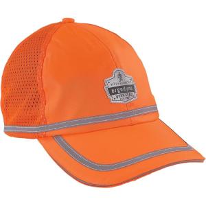 imageErgodyne GloWear 8930 High Vis Baseball Hat Breathable Mesh Paneling Reflective Trim for Enhanced VisibilityOrange