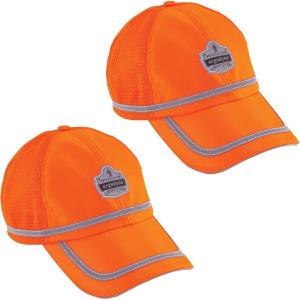 imageErgodyne Standard High Vis Baseball Hat Breathable Mesh Paneling Reflective TrimOrange