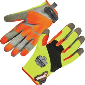 imageProFlex 710 Heavy Duty Work Gloves High Visibility Reinforced Fingertips and PalmLime