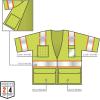 imageErgodyne unisex adult Twotone Hivis Class 3 Two Tone Hi Vis Surveyor Vest Zipper Lime LargeXLarge USLime