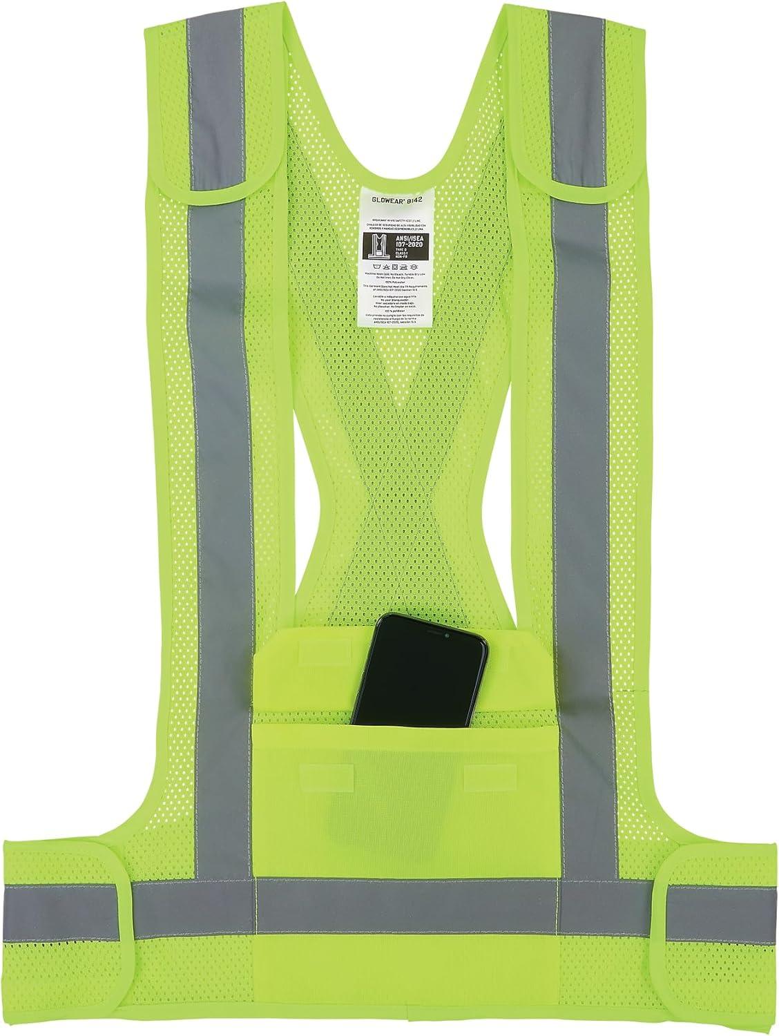 imageErgodyne GloWear 8142BA Breakaway Hi Vis Mesh Safety Vest Type O Class 1 Front PocketLime