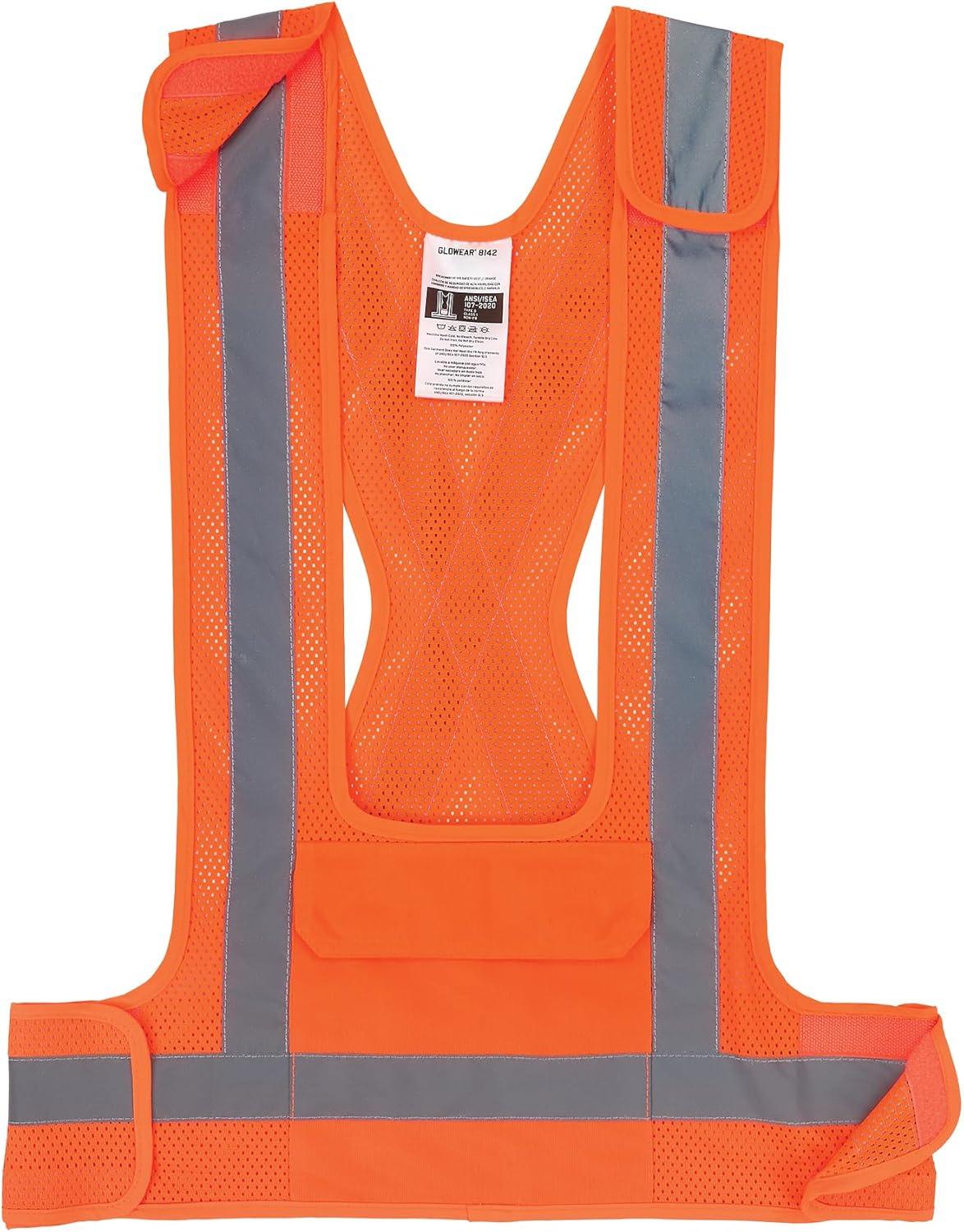 imageErgodyne GloWear 8142BA Breakaway Hi Vis Mesh Safety Vest Type O Class 1 Front PocketOrange