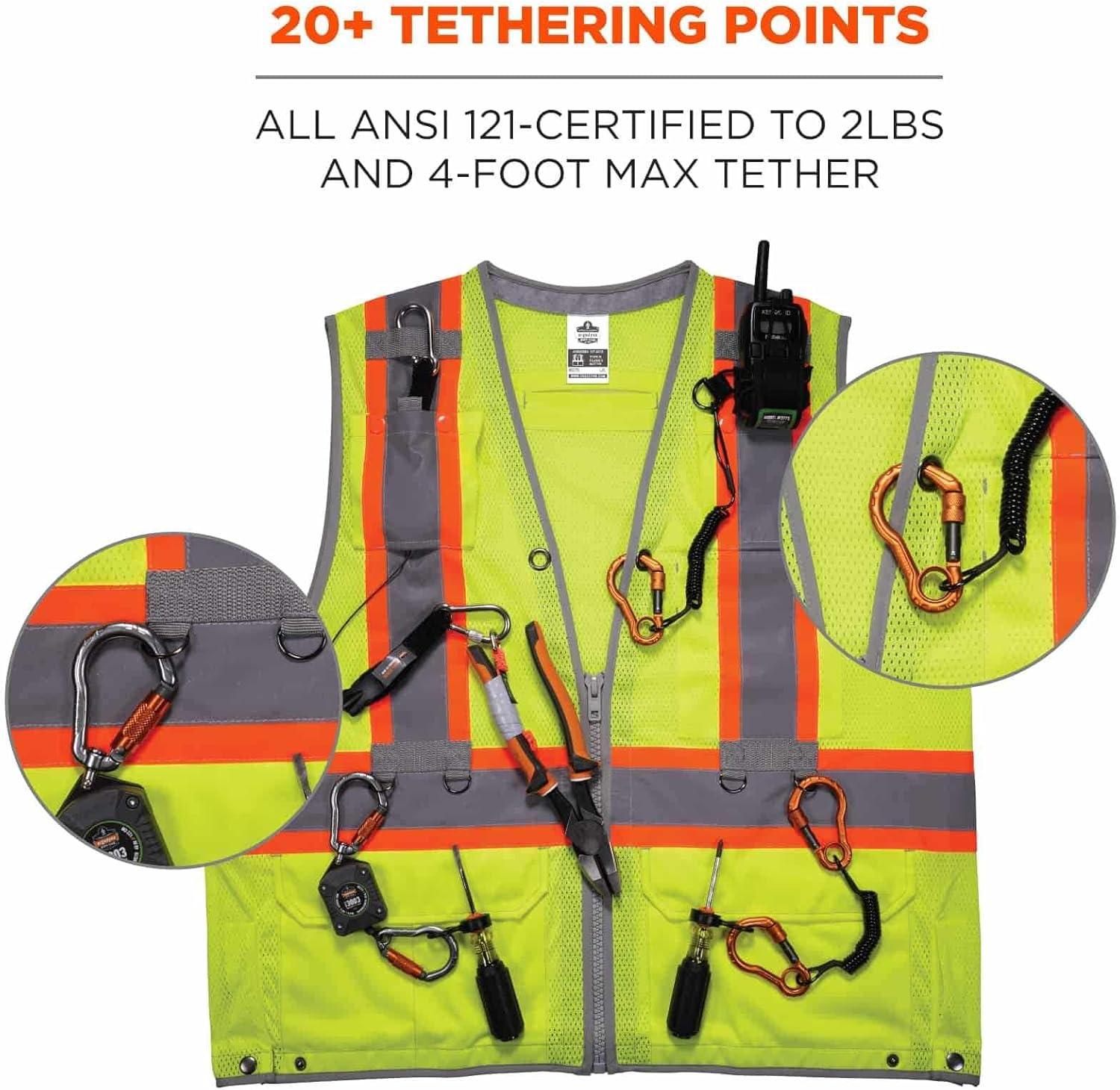 imageErgodyne GloWear 8231TV Hi Vis Tool Tethering Class 2 Safety Vest
