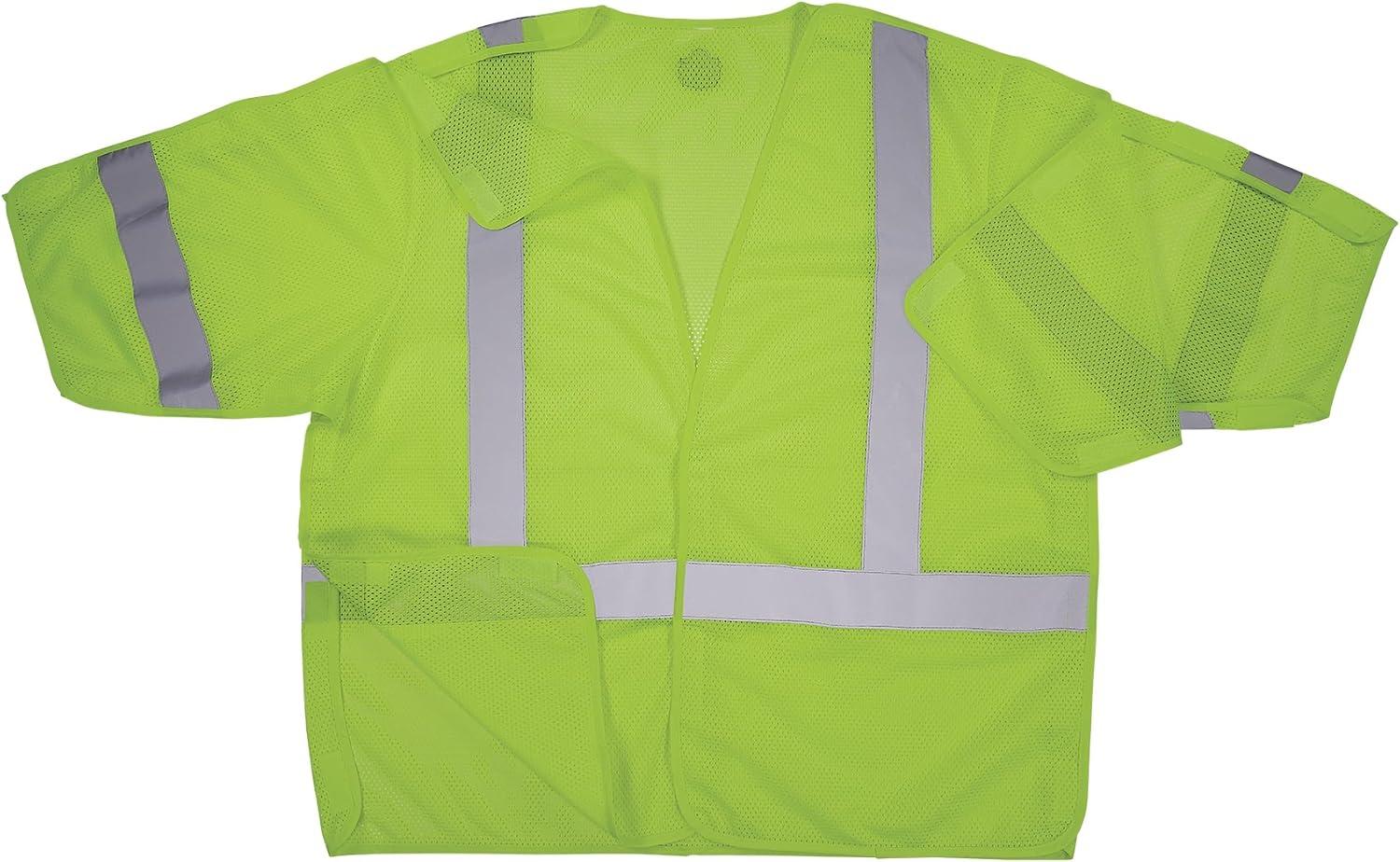 imageErgodyne GloWear 8315BA Class 3 Tear Away Safety Vest Hi Vis Mesh Reflective Hook ampamp LoopSmallMedium