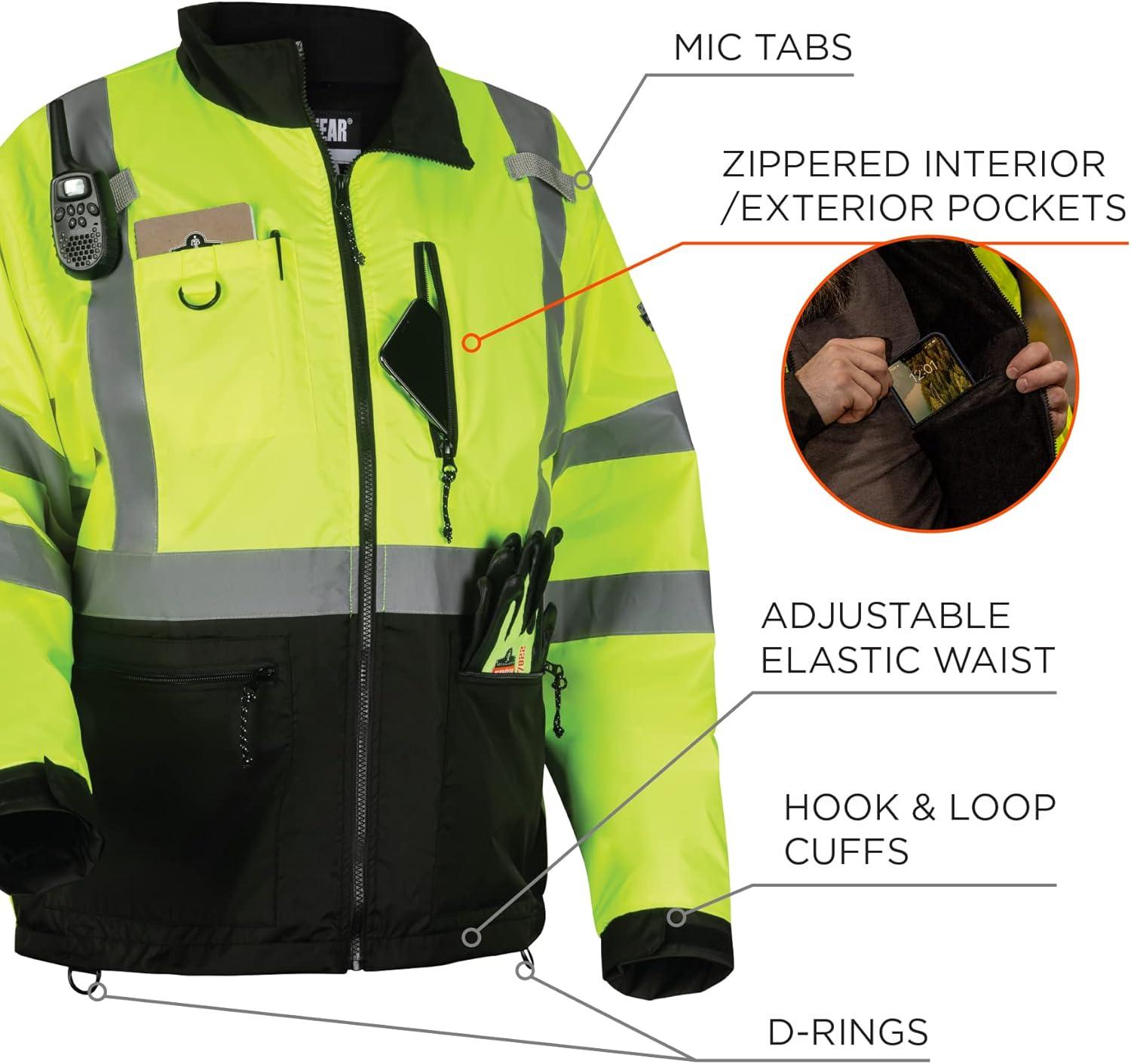 imageErgodyne GloWear 8351 Windbreaker Jacket Hi Visibility Reflective Jackets Type R Class 3Orange