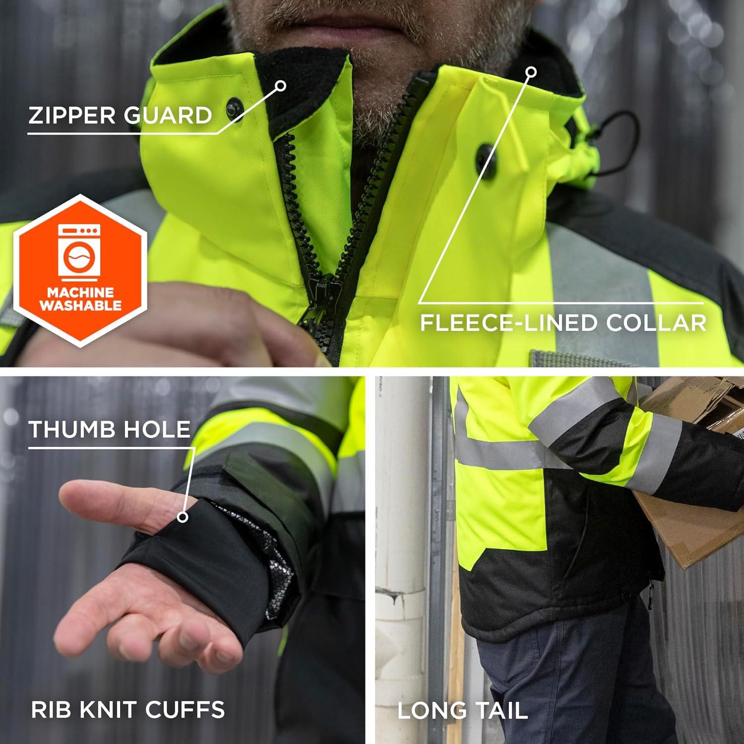 imageErgodyne Hivis JacketHeat Reflective LiningLime