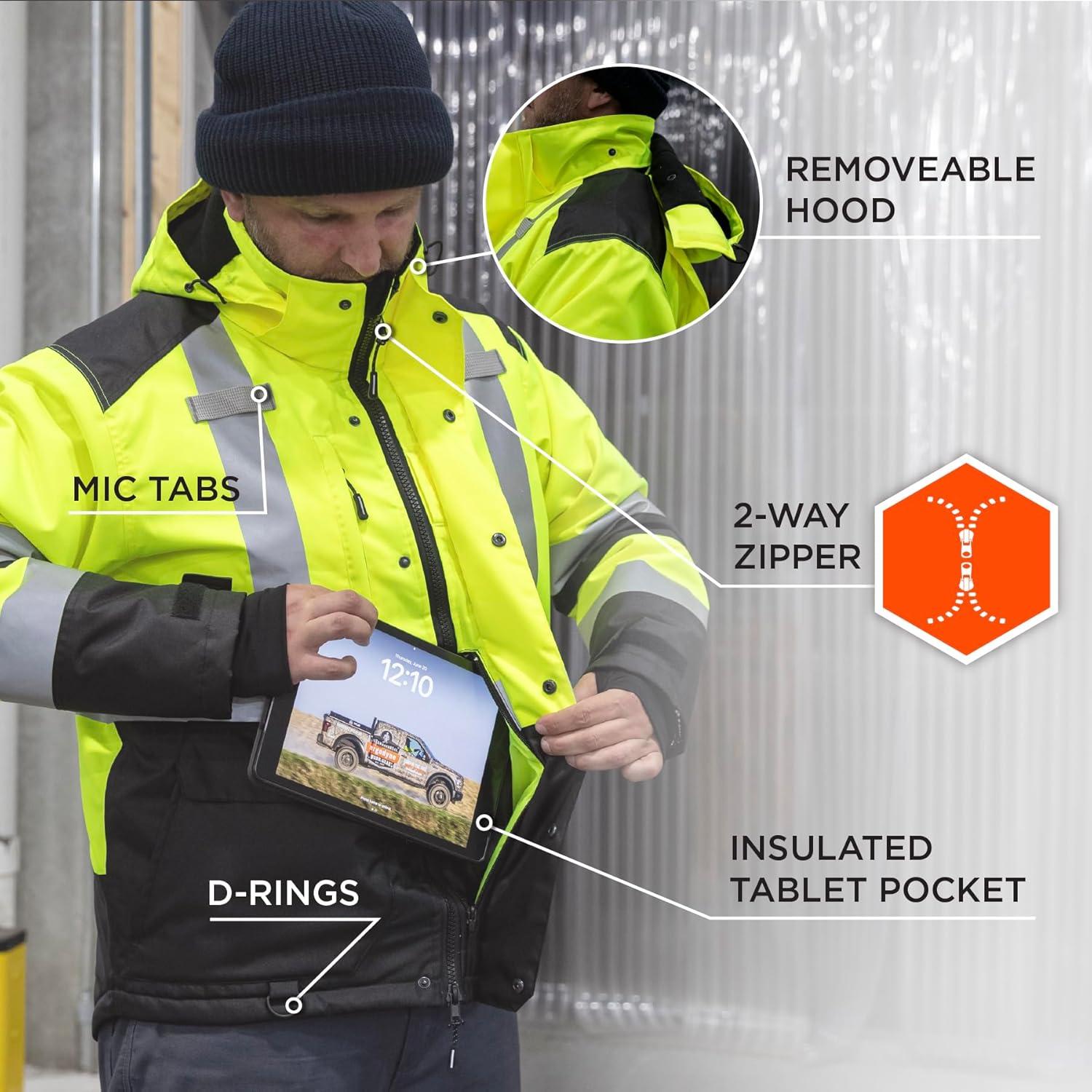 imageErgodyne Hivis JacketHeat Reflective LiningLime