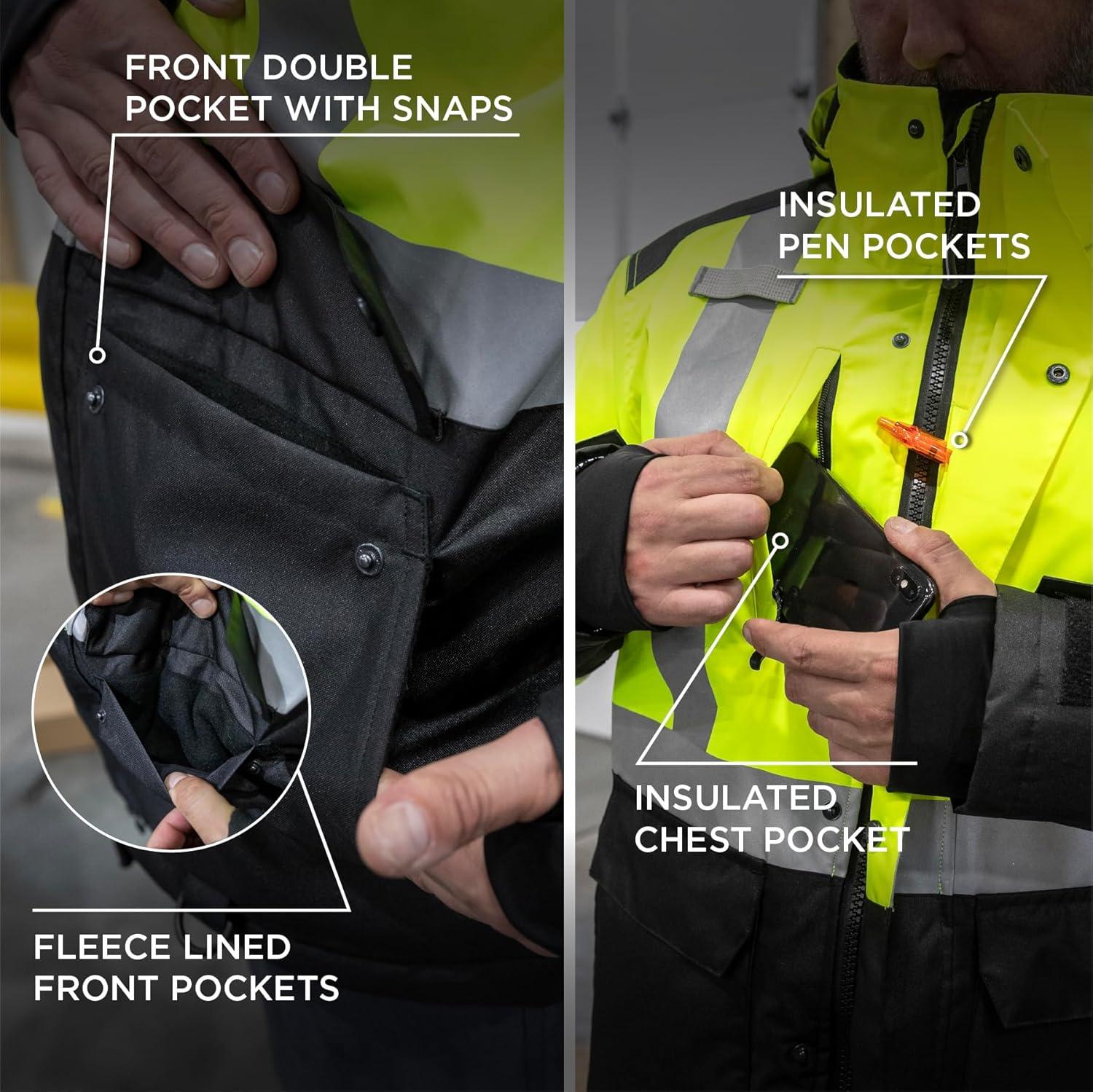 imageErgodyne Hivis JacketHeat Reflective LiningLime