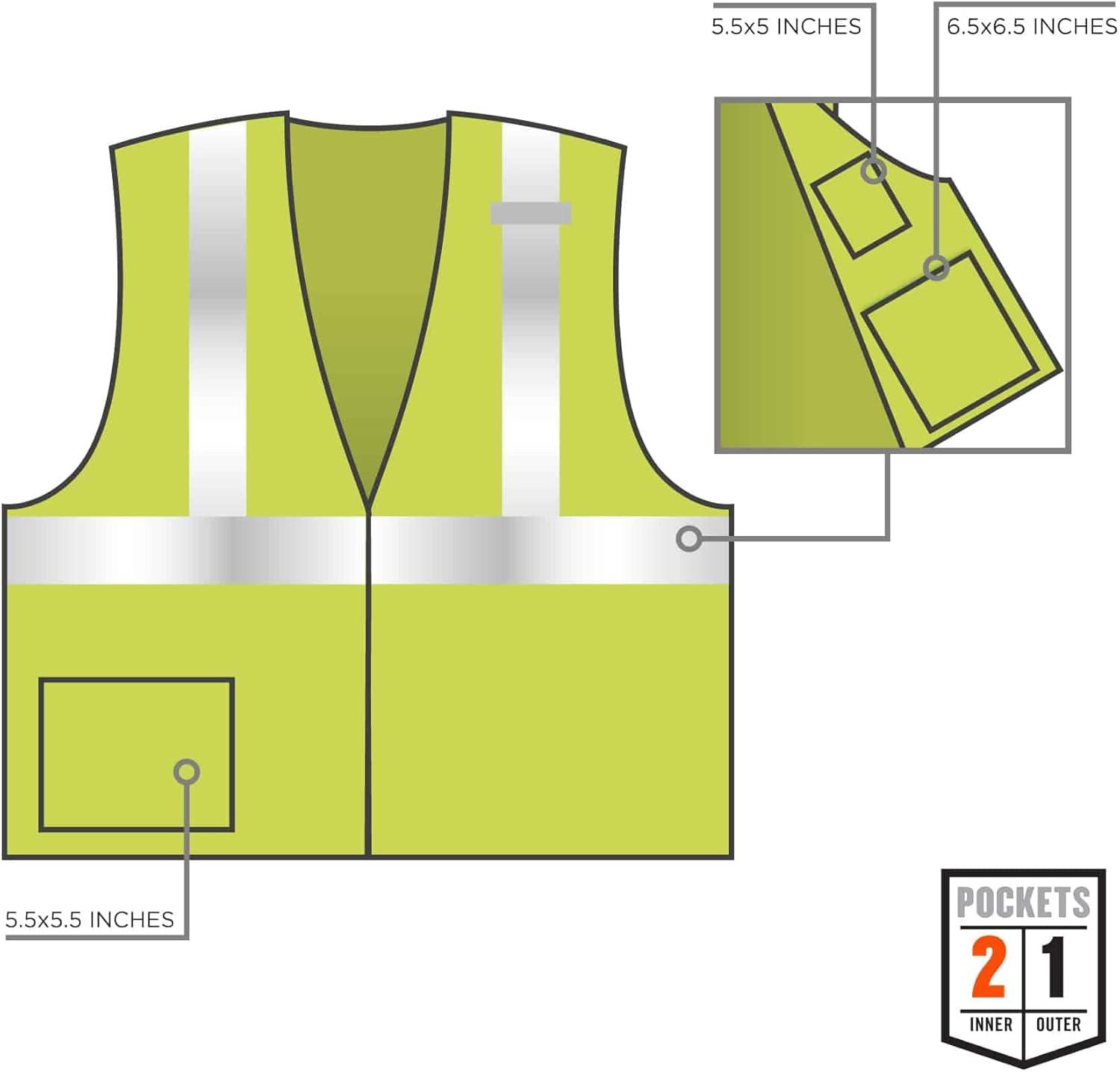 imageErgodyne unisexadult Glowear 8217ba Breakaway Mesh Hivis Safety Vest  Type R Class 2Lime