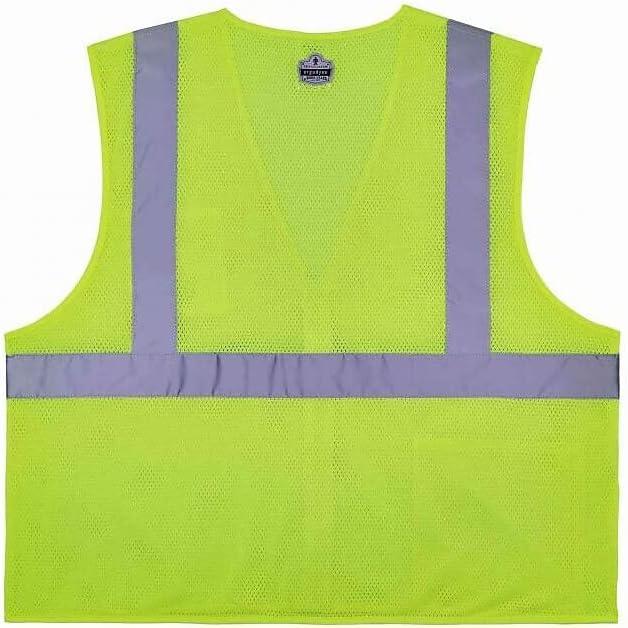 imageErgodyne unisexadult Glowear 8256z Selfextinguishing Hivis Safety Vest  Type R Class 2 ZipperClass 2 SelfExtinguishingLime