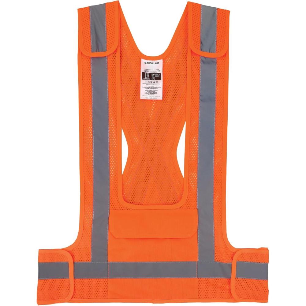 imageErgodyne GloWear 8142BA Breakaway Hi Vis Mesh Safety Vest Type O Class 1 Front PocketOrange