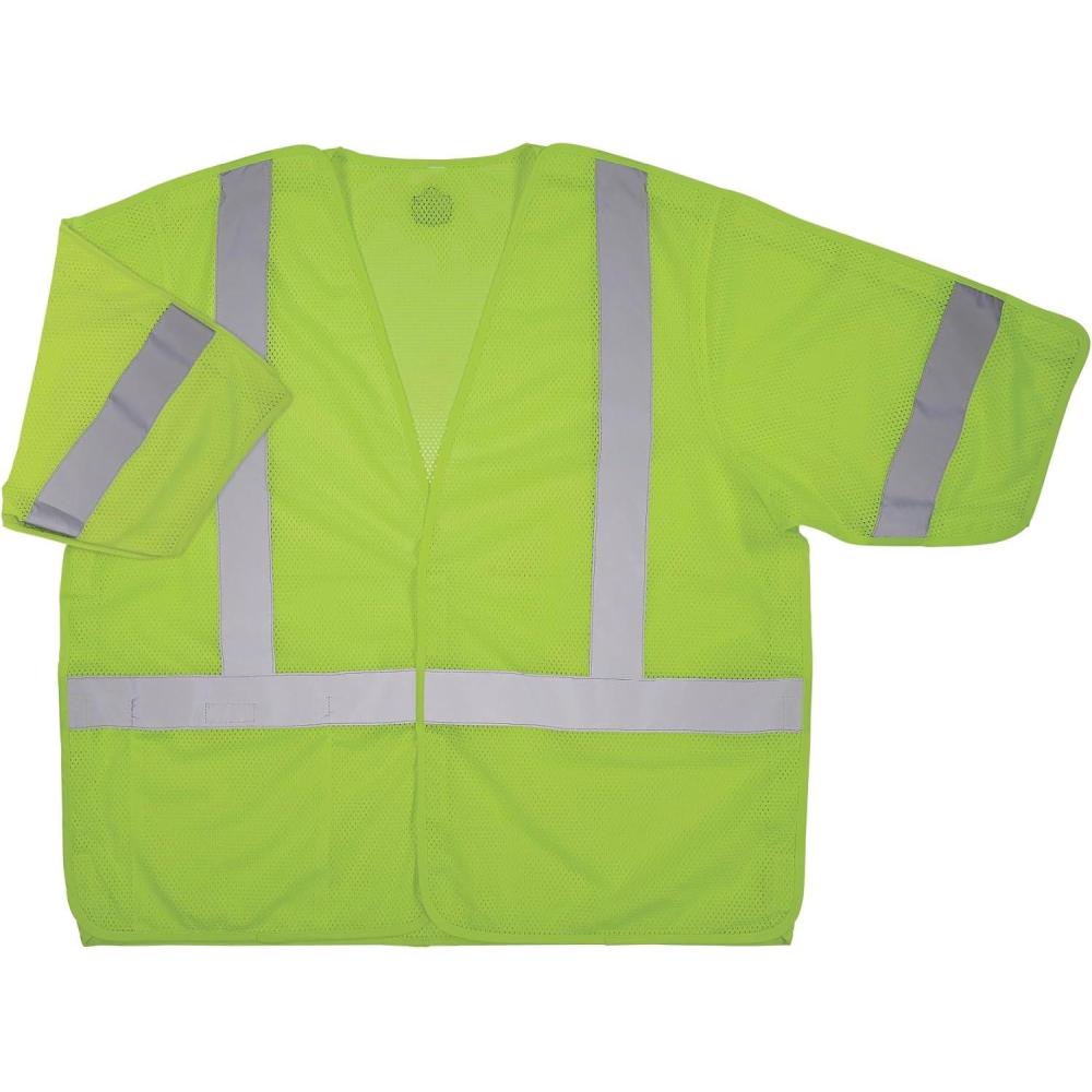 imageErgodyne GloWear 8315BA Class 3 Tear Away Safety Vest Hi Vis Mesh Reflective Hook ampamp LoopSmallMedium