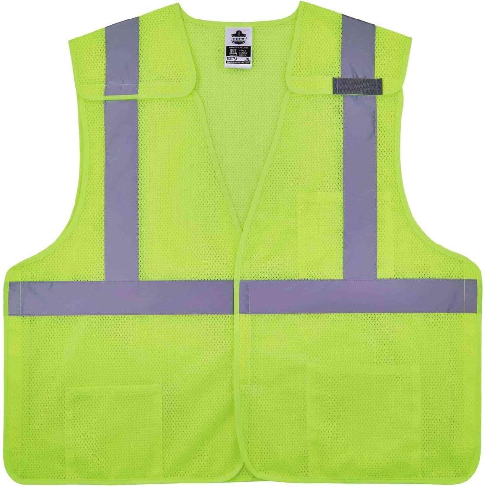 imageErgodyne unisexadult Glowear 8217ba Breakaway Mesh Hivis Safety Vest  Type R Class 2Lime