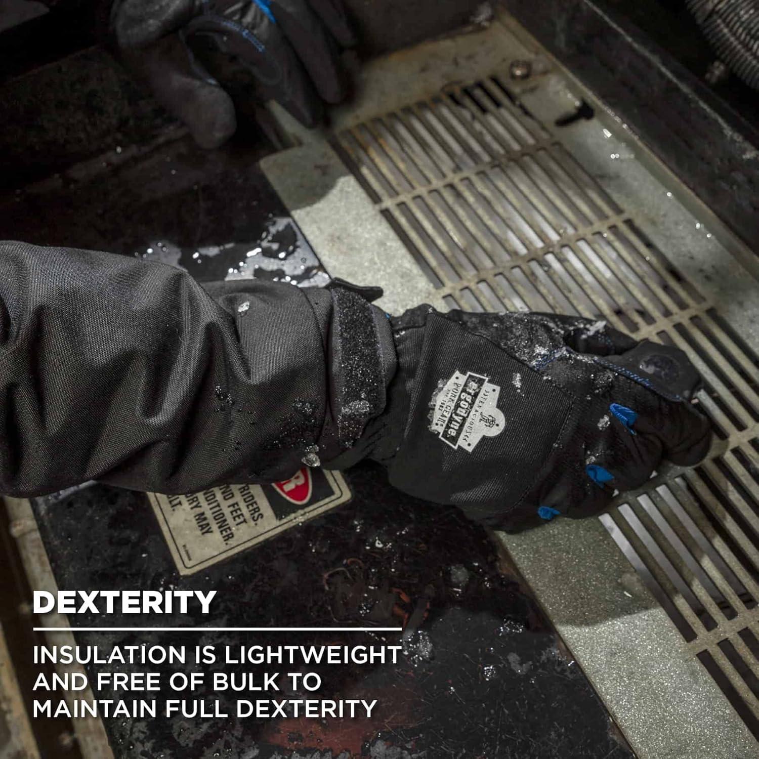 imageErgodyne ProFlex 814 Thermal Winter Work GlovesTouchscreen Capable Black SmallLarge