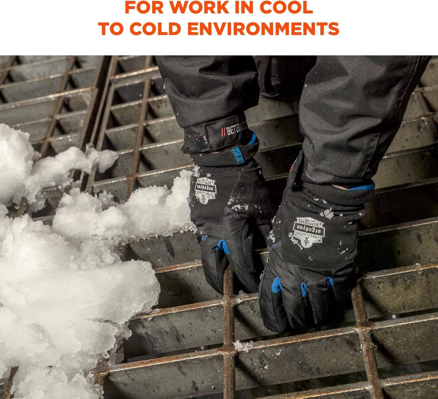 imageErgodyne ProFlex 814 Thermal Winter Work GlovesTouchscreen Capable Black SmallLarge