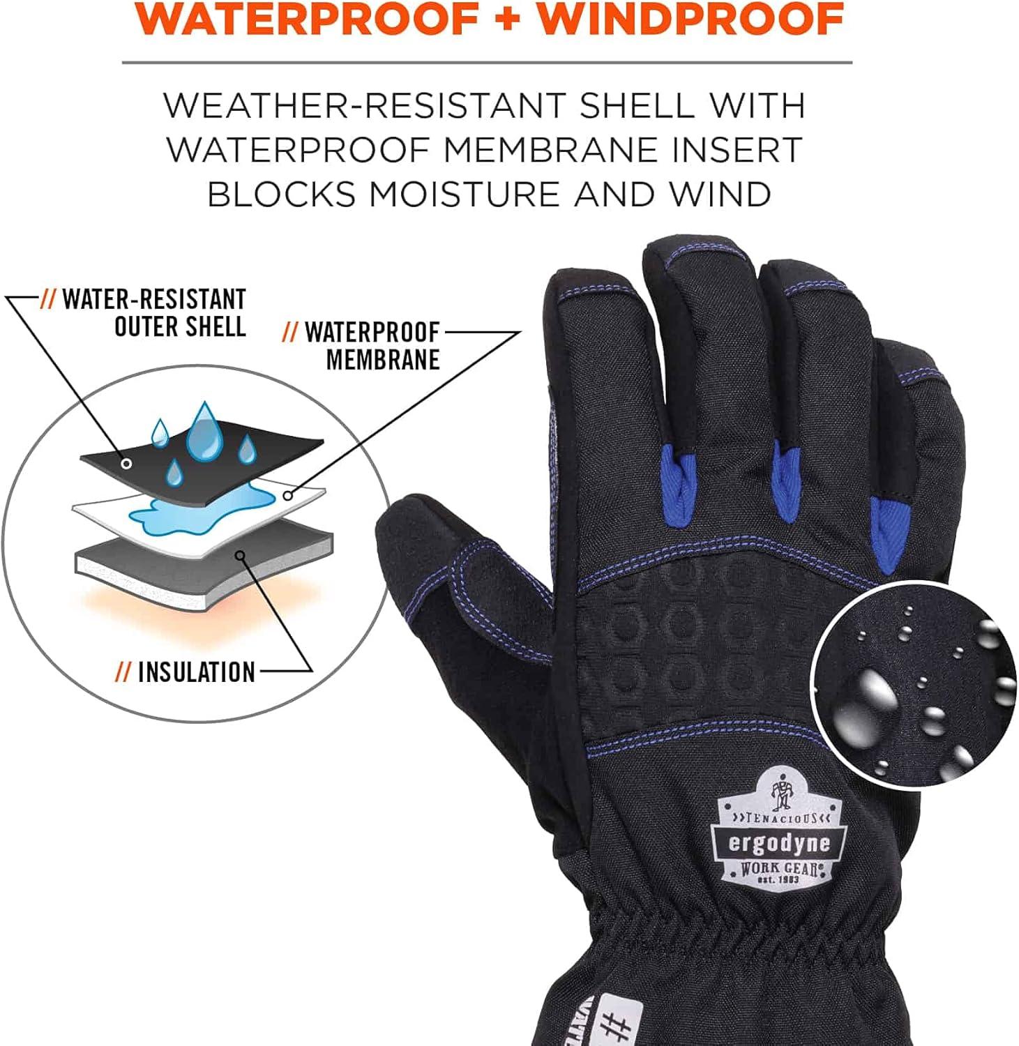 imageErgodyne ProFlex 819WP Extreme Thermal Waterproof Winter Gloves Black Extra LargeMedium