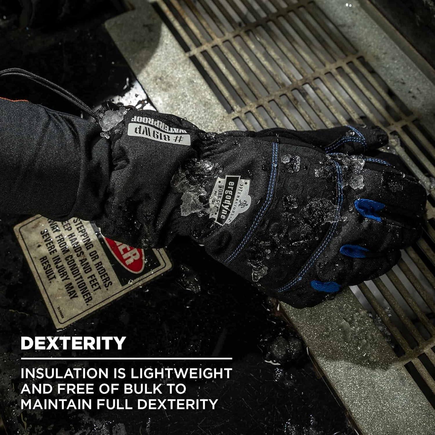 imageErgodyne ProFlex 819WP Extreme Thermal Waterproof Winter Gloves Black Extra LargeMedium