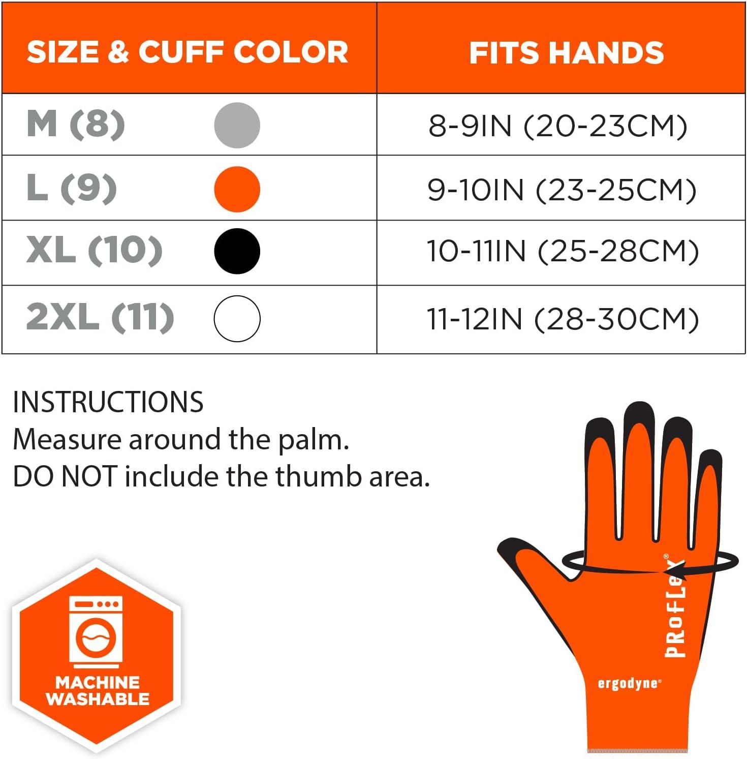 imageErgodyne unisex adult Coated Lightweight Winter Gloves Orange XLarge Pack of 1 US
