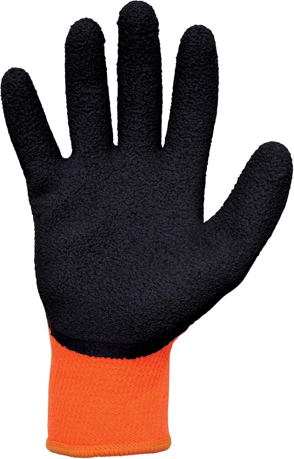 imageErgodyne unisex adult Coated Lightweight Winter Gloves Orange XLarge Pack of 1 US