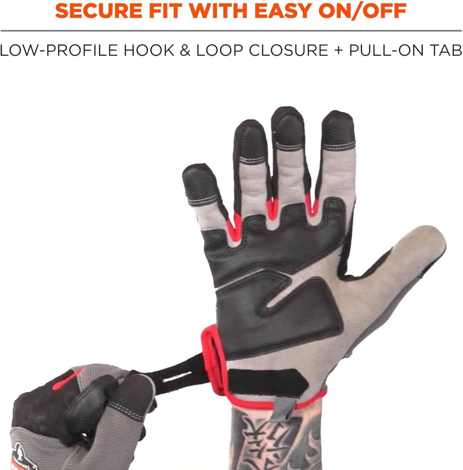 imageErgodyne ProFlex 710CR Cut Resistant Work Gloves Level 4 CR Protection on Palm GreyBlack SmallSmall