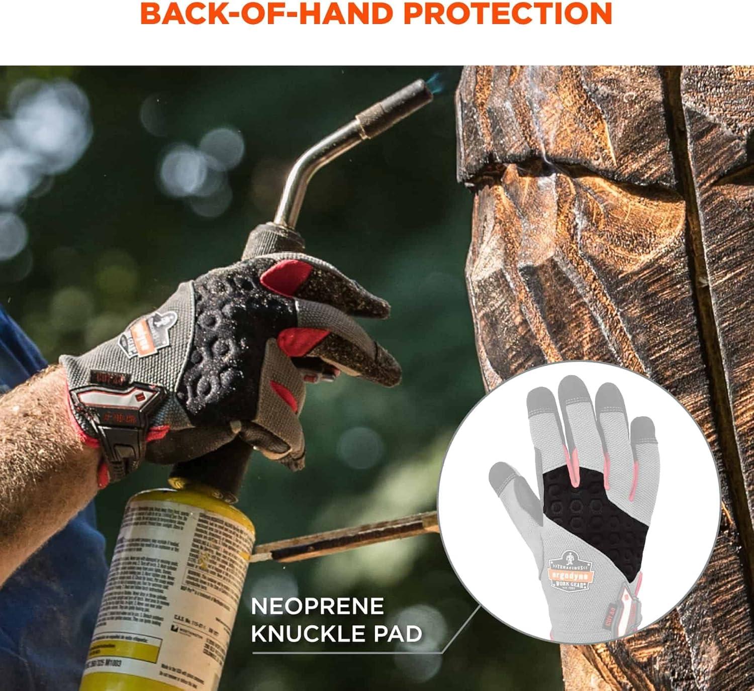 imageErgodyne ProFlex 710CR Cut Resistant Work Gloves Level 4 CR Protection on Palm GreyBlack SmallSmall