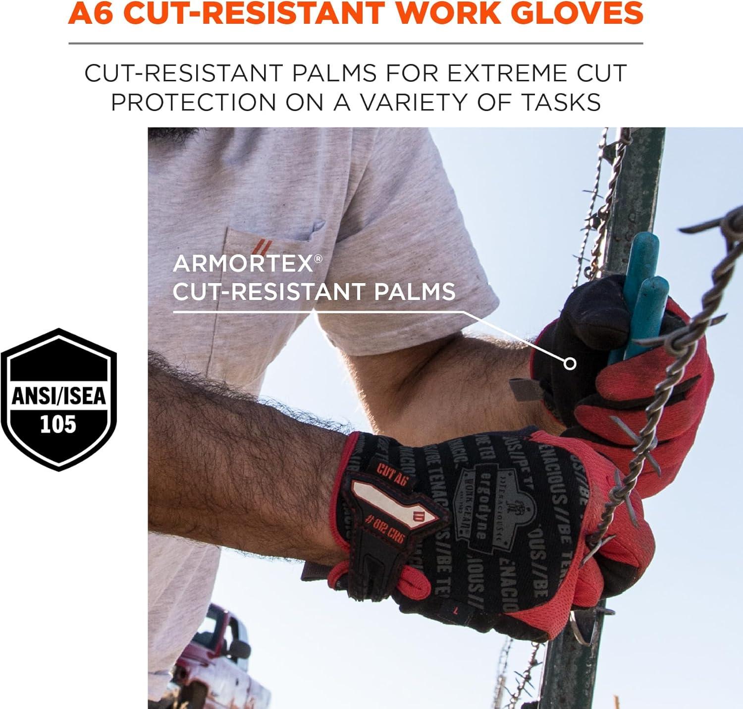 imageErgodyne ProFlex 812CR6 Work Glove Cut Resistant Cut Level Protection A6 XLarge BlackExtra Large