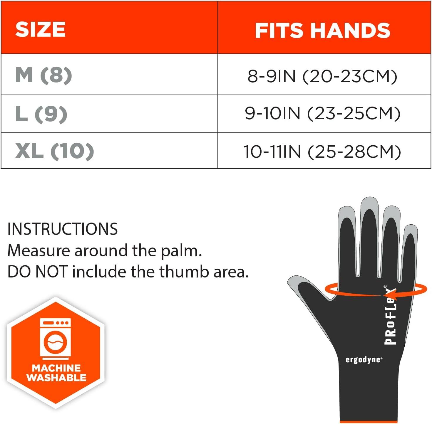 imageErgodyne ProFlex 9000 Certified Lightweight AntiVibration Work Glove Large BlackXLarge Pack of 1