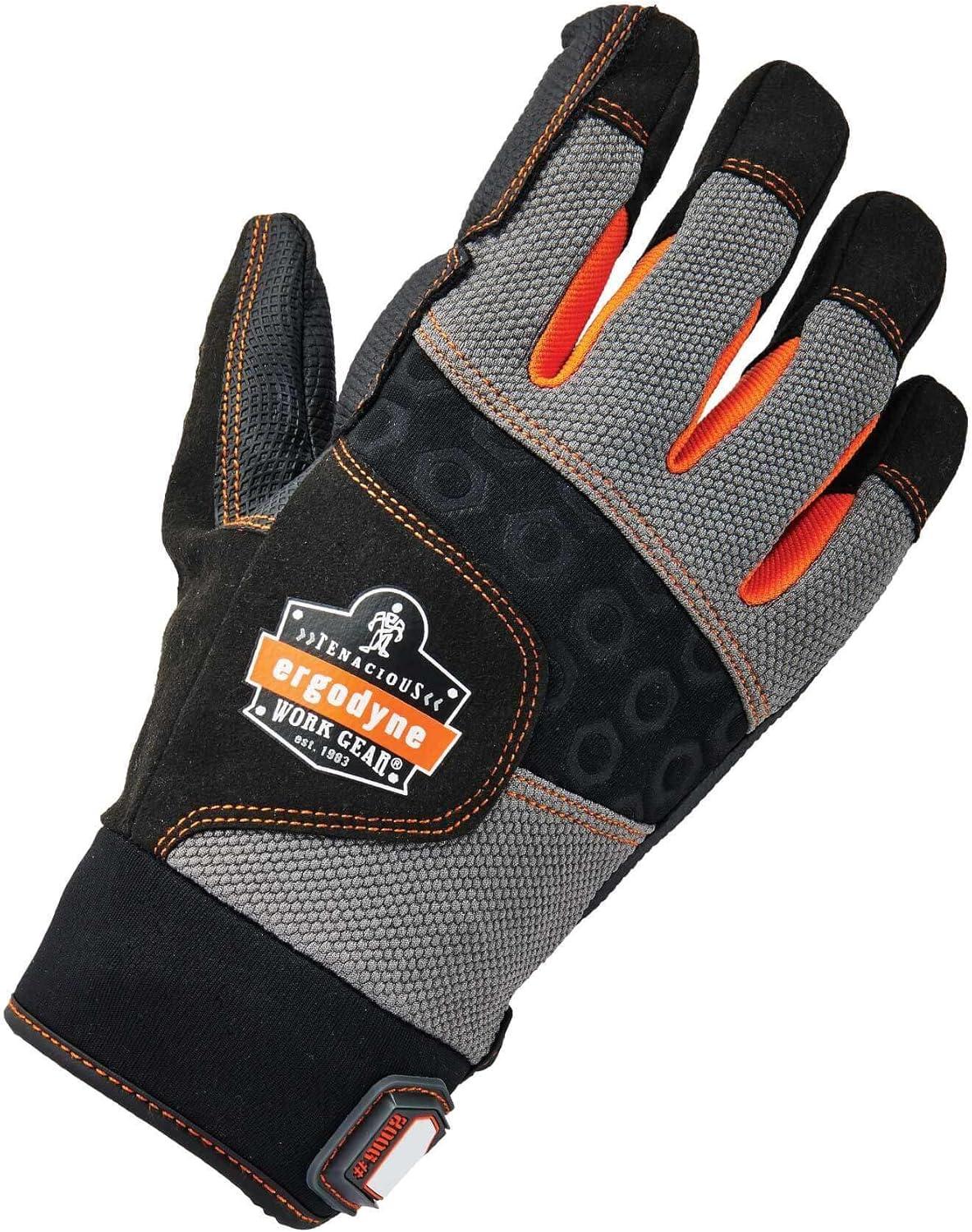 imageErgodyne ProFlex 9002 AntiVibration Work Gloves ANSIISO Certified Full Fingered XLarge BlackSmall
