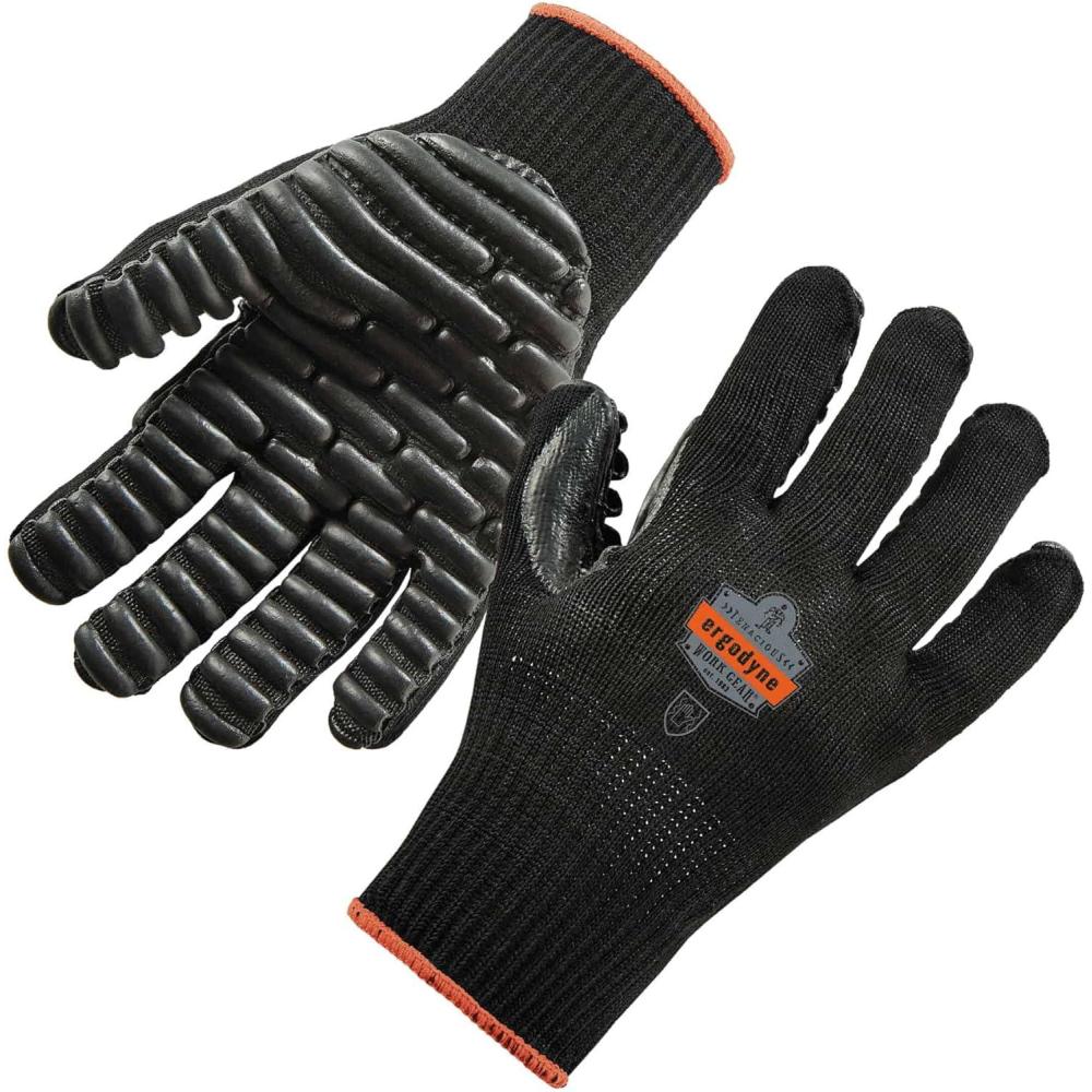 imageErgodyne ProFlex 9003 Certified Lightweight AntiVibration Work Gloves Black LargeBlack
