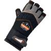 imageErgodyne ProFlex 910 Impact Protection Work Gloves Padded Palm HalfFinger Wrist Support Large  BlackMedium Pack of 1