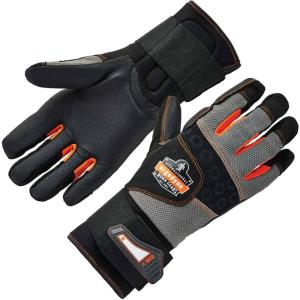 imageErgodyne ProFlex 9012 AntiVibration Work Gloves ANSIISO Certified Full Fingered Wrist Support LargeBlackMedium Pack of 1